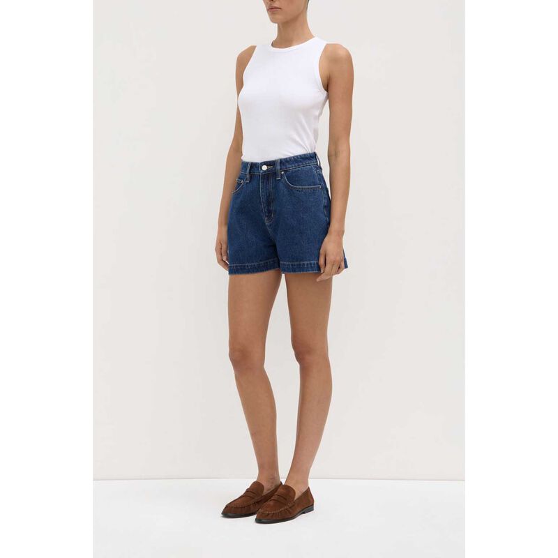 Assembly Label Boxy Denim Short Heritage Blue image number 3